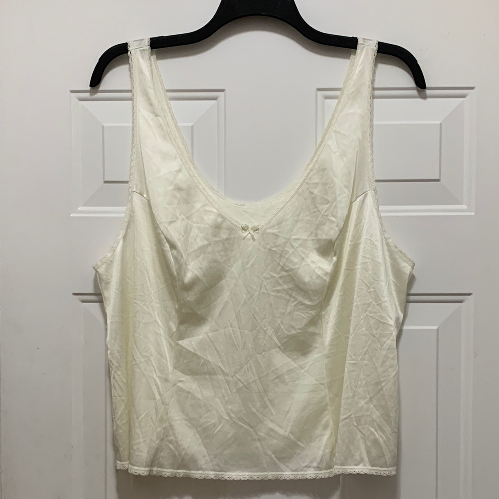 Vassarette Cream Lingerie Satin Camisole Top - Size 3X